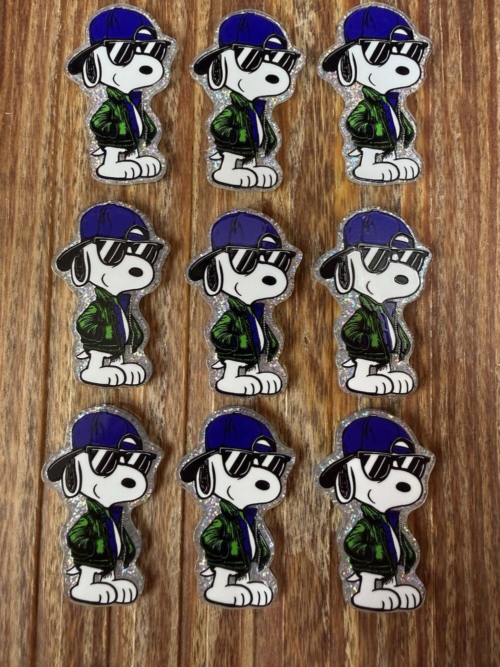9 Pc Snoopy Acrylic Flatbacks